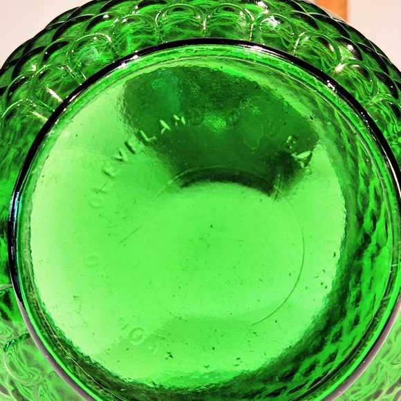 Set Of 2 green glass bowl vases. By E.O. Brody Cleveland Ohio - Picture 6 of 8